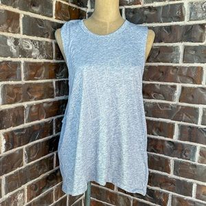 NIKE Athletic Workout Tank Top Muscle Tee Grey - Medium